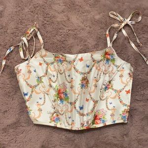 Brand new dollskill vintage lace up and zipper corset in cream